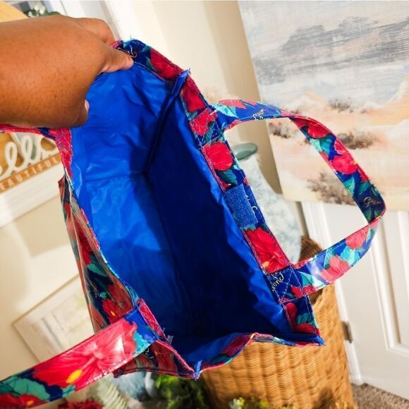 VTG Guam Pacific Ocean Hibiscus Balutan Small Picnic Tote Bag. - Picture 4 of 14